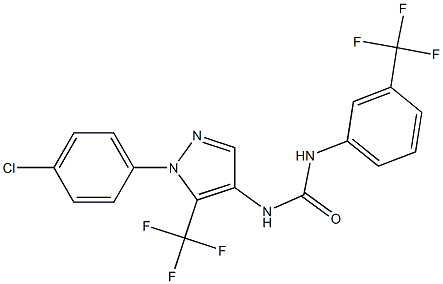 N-[1-(4-chlorophenyl)-5-(trifluoromethyl)-1H-pyrazol-4-yl]-N'-[3-(trifluoromethyl)phenyl]urea 结构式