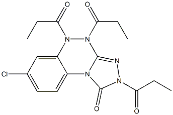 7-chloro-2,4,5-tripropionyl-1,2,4,5-tetrahydrobenzo[e][1,2,4]triazolo[3,4-c][1,2,4]triazin-1-one 结构式