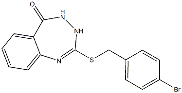 2-[(4-bromobenzyl)thio]-4,5-dihydro-3H-1,3,4-benzotriazepin-5-one 结构式