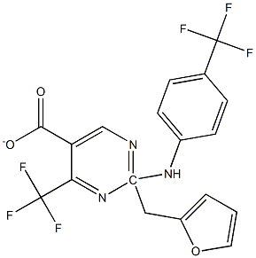 2-furylmethyl 4-(trifluoromethyl)-2-[4-(trifluoromethyl)anilino]pyrimidine-5-carboxylate 结构式