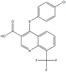 4-[(4-chlorophenyl)sulfanyl]-8-(trifluoromethyl)-3-quinolinecarboxylic acid 结构式