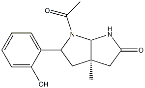 (3aR)-6-acetyl-5-(2-hydroxyphenyl)-3a-methylhexahydropyrrolo[2,3-b]pyrrol-2(1H)-one 结构式