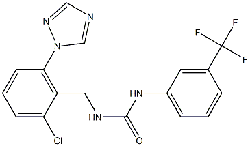 N-[2-chloro-6-(1H-1,2,4-triazol-1-yl)benzyl]-N'-[3-(trifluoromethyl)phenyl]urea 结构式