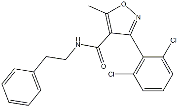 N4-phenethyl-3-(2,6-dichlorophenyl)-5-methylisoxazole-4-carboxamide 结构式