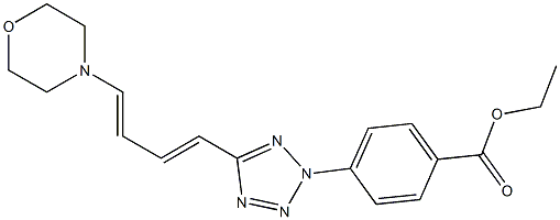 ethyl 4-[5-(4-morpholinobuta-1,3-dienyl)-2H-1,2,3,4-tetraazol-2-yl]benzoate 结构式