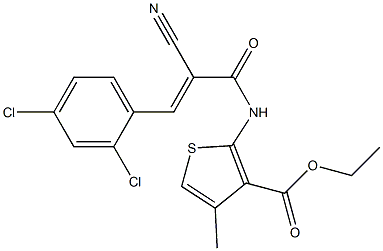 ethyl 2-{[2-cyano-3-(2,4-dichlorophenyl)acryloyl]amino}-4-methylthiophene-3-carboxylate 结构式