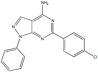 6-(4-chlorophenyl)-1-phenyl-1H-pyrazolo[3,4-d]pyrimidin-4-amine 结构式