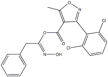 O1-{[3-(2,6-dichlorophenyl)-5-methylisoxazol-4-yl]carbonyl}-2-phenylethanehydroximic acid 结构式