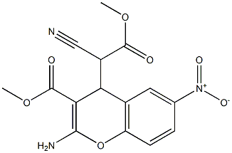 methyl 2-amino-4-(1-cyano-2-methoxy-2-oxoethyl)-6-nitro-4H-chromene-3-carbo xylate 结构式