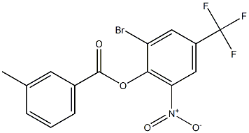 2-bromo-6-nitro-4-(trifluoromethyl)phenyl 3-methylbenzoate 结构式