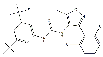 N-[3-(2,6-dichlorophenyl)-5-methylisoxazol-4-yl]-N'-[3,5-di(trifluoromethyl)phenyl]urea 结构式