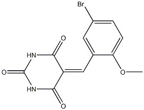 5-(5-bromo-2-methoxybenzylidene)hexahydropyrimidine-2,4,6-trione 结构式