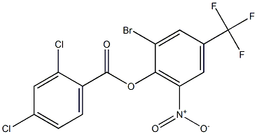 2-bromo-6-nitro-4-(trifluoromethyl)phenyl 2,4-dichlorobenzoate 结构式