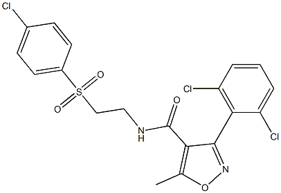 N4-{2-[(4-chlorophenyl)sulfonyl]ethyl}-3-(2,6-dichlorophenyl)-5-methylisoxazole-4-carboxamide 结构式