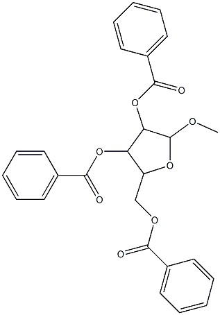 4-(benzoyloxy)-2-[(benzoyloxy)methyl]-5-methoxytetrahydrofuran-3-yl benzoate 结构式