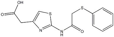 2-(2-{[2-(phenylthio)acetyl]amino}-1,3-thiazol-4-yl)acetic acid 结构式