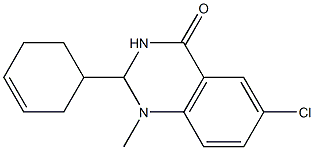 6-chloro-2-cyclohex-3-enyl-1-methyl-1,2,3,4-tetrahydroquinazolin-4-one 结构式