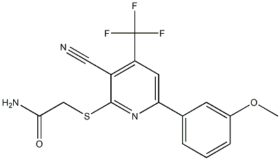 2-{[3-cyano-6-(3-methoxyphenyl)-4-(trifluoromethyl)-2-pyridinyl]sulfanyl}acetamide 结构式