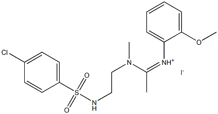 N-{(Z)-1-[(2-{[(4-chlorophenyl)sulfonyl]amino}ethyl)(methyl)amino]ethylidene}-2-methoxybenzenaminium iodide 结构式