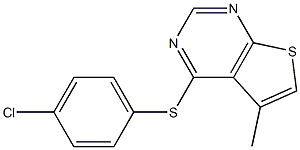 4-[(4-chlorophenyl)thio]-5-methylthieno[2,3-d]pyrimidine 结构式