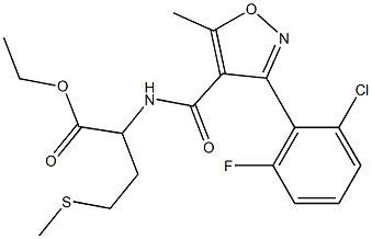 ethyl 2-({[3-(2-chloro-6-fluorophenyl)-5-methyl-4-isoxazolyl]carbonyl}amino)-4-(methylsulfanyl)butanoate 结构式