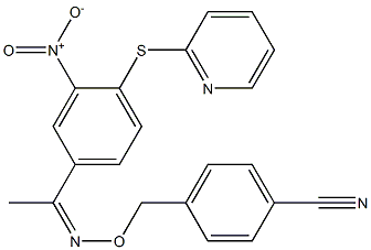 4-{[({1-[3-nitro-4-(2-pyridylthio)phenyl]ethylidene}amino)oxy]methyl}benzon itrile 结构式