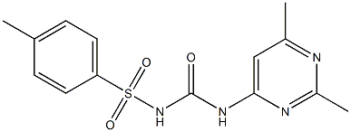 2,4-dimethyl-6-[({[(4-methylphenyl)sulfonyl]amino}carbonyl)amino]pyrimidine 结构式