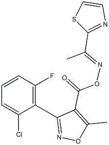 3-(2-chloro-6-fluorophenyl)-5-methyl-4-[({[(E)-1-(1,3-thiazol-2-yl)ethylidene]amino}oxy)carbonyl]isoxazole 结构式