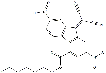 heptyl 9-(dicyanomethylidene)-2,7-dinitro-9H-fluorene-4-carboxylate 结构式
