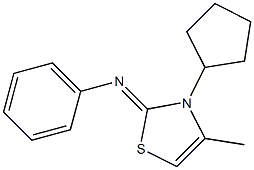 N-[(2Z)-3-cyclopentyl-4-methyl-1,3-thiazol-2(3H)-ylidene]-N-phenylamine 结构式