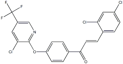 (E)-1-(4-{[3-chloro-5-(trifluoromethyl)-2-pyridinyl]oxy}phenyl)-3-(2,4-dichlorophenyl)-2-propen-1-one 结构式