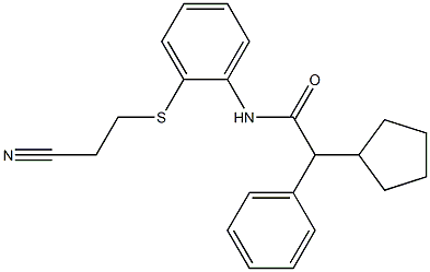 N1-{2-[(2-cyanoethyl)thio]phenyl}-2-cyclopentyl-2-phenylacetamide 结构式