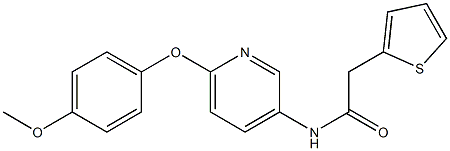 N1-[6-(4-methoxyphenoxy)-3-pyridyl]-2-(2-thienyl)acetamide 结构式