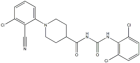 N-{[1-(3-chloro-2-cyanophenyl)-4-piperidyl]carbonyl}-N'-(2,6-dichlorophenyl)urea 结构式