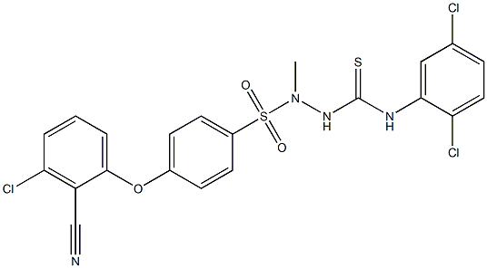 N1-(2,5-dichlorophenyl)-2-{[4-(3-chloro-2-cyanophenoxy)phenyl]sulfonyl}-2-m ethylhydrazine-1-carbothioamide 结构式