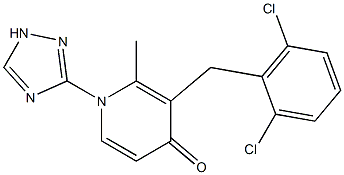 3-(2,6-dichlorobenzyl)-2-methyl-1-(1H-1,2,4-triazol-3-yl)-4(1H)-pyridinone 结构式