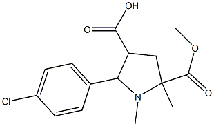 2-(4-chlorophenyl)-5-(methoxycarbonyl)-1,5-dimethyl-3-pyrrolidinecarboxylic acid 结构式