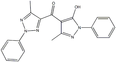 (5-hydroxy-3-methyl-1-phenyl-1H-pyrazol-4-yl)(5-methyl-2-phenyl-2H-1,2,3-triazol-4-yl)methanone 结构式