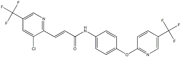 3-[3-chloro-5-(trifluoromethyl)-2-pyridinyl]-N-(4-{[5-(trifluoromethyl)-2-pyridinyl]oxy}phenyl)acrylamide 结构式