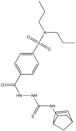 N1-bicyclo[2.2.1]hept-5-en-2-yl-2-{4-[(dipropylamino)sulfonyl]benzoyl}hydrazine-1-carbothioamide 结构式