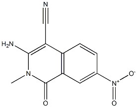 3-amino-2-methyl-7-nitro-1-oxo-1,2-dihydroisoquinoline-4-carbonitrile 结构式