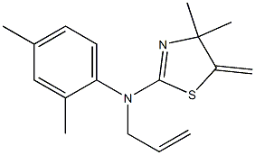 N2-allyl-N2-(2,4-dimethylphenyl)-4,4-dimethyl-5-methylidene-4,5-dihydro-1,3-thiazol-2-amine 结构式