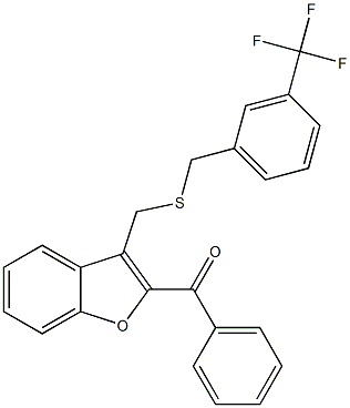 phenyl[3-({[3-(trifluoromethyl)benzyl]sulfanyl}methyl)-1-benzofuran-2-yl]methanone 结构式