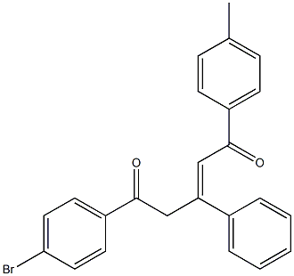 5-(4-bromophenyl)-1-(4-methylphenyl)-3-phenylpent-2-ene-1,5-dione 结构式