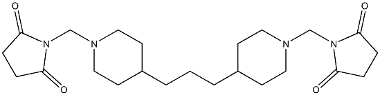 1-{[4-(3-{1-[(2,5-dioxotetrahydro-1H-pyrrol-1-yl)methyl]-4-piperidyl}propyl)piperidino]methyl}pyrrolidine-2,5-dione 结构式