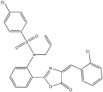 N1-allyl-N1-{2-[4-(2-chlorobenzylidene)-5-oxo-4,5-dihydro-1,3-oxazol-2-yl]phenyl}-4-chlorobenzene-1-sulfonamide 结构式