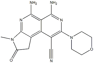5,6-diamino-3-methyl-8-morpholin-4-yl-2-oxo-2,3-dihydro-1H-pyrrolo[2,3-c]-2,7-naphthyridine-9-carbonitrile 结构式