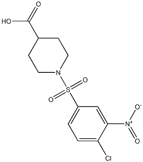 1-[(4-chloro-3-nitrophenyl)sulfonyl]piperidine-4-carboxylic acid 结构式