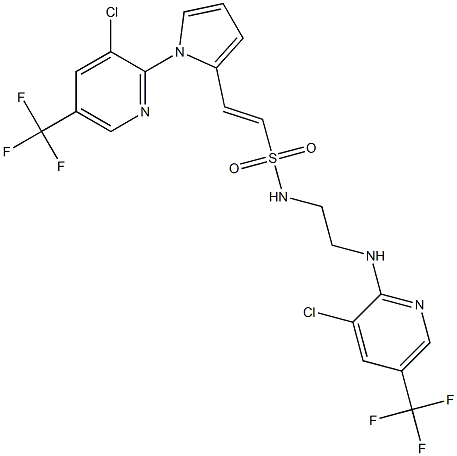 (E)-N-(2-{[3-chloro-5-(trifluoromethyl)-2-pyridinyl]amino}ethyl)-2-{1-[3-chloro-5-(trifluoromethyl)-2-pyridinyl]-1H-pyrrol-2-yl}-1-ethenesulfonamide 结构式