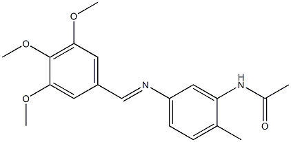 N1-{2-methyl-5-[(3,4,5-trimethoxybenzylidene)amino]phenyl}acetamide 结构式